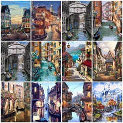 Painting By Numbers Street Coloring By Numbers Landscape Arcylic Oil Painting Hand Paint Canvas Pictures By Number Home Decor