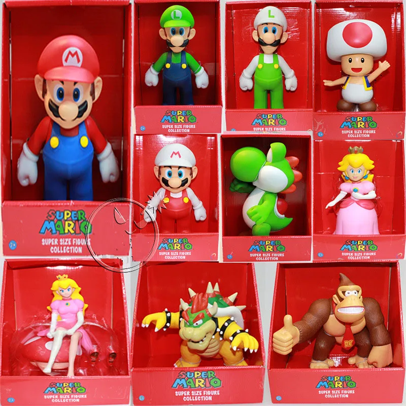 23 см Super Mario Bros Фигура Йоши Персик Принцесса жаба из ПВХ движущаяся фигурка