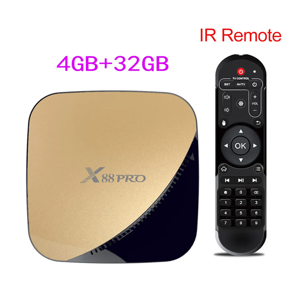 X88 PRO Smart tv Box 4G 64G Android 9,0 Rockchip RK3318 5G Wifi 4K 1080p USB3.0 Google Play Store Netflix Youtube Med