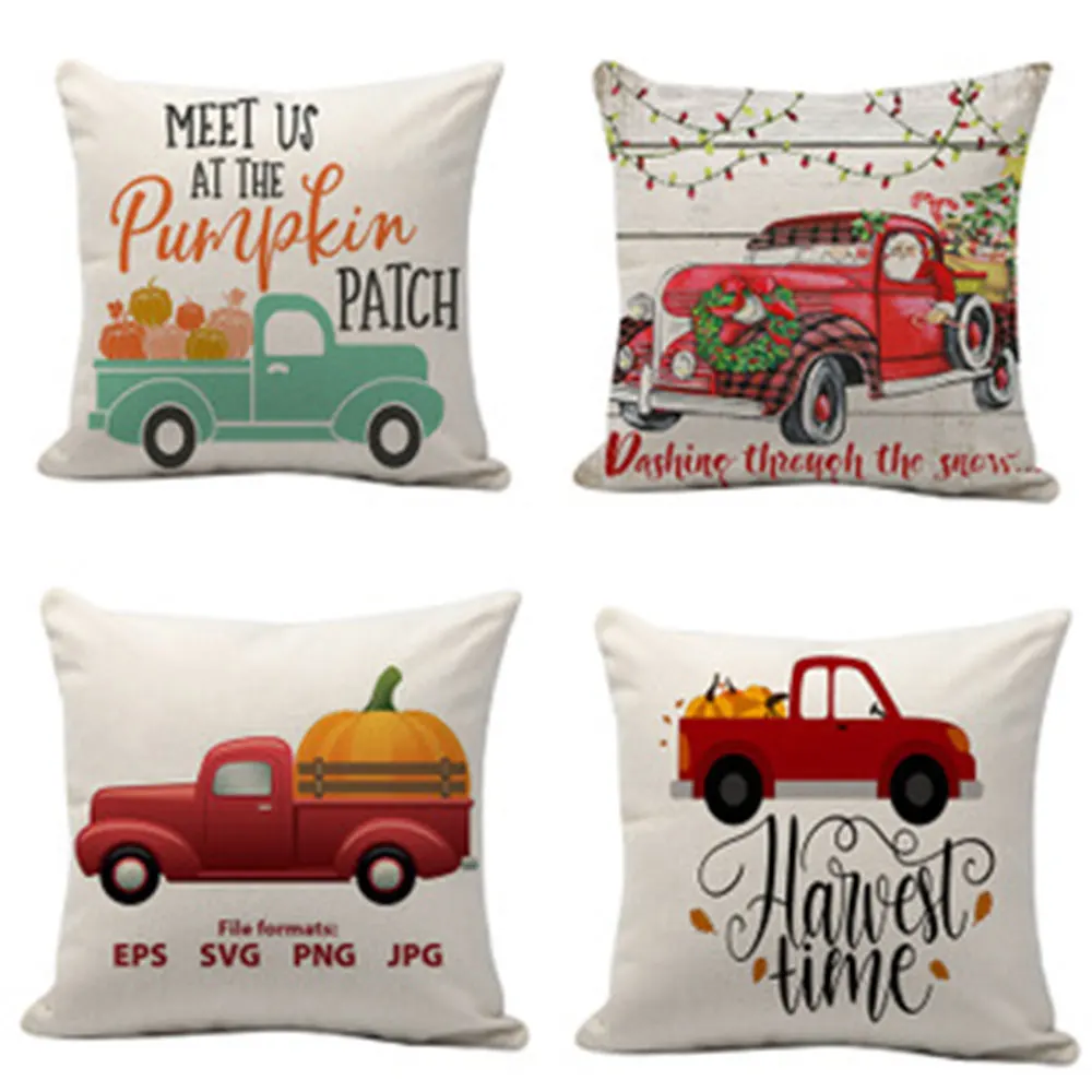 Наволочка на подушку новая серия благодарения с рисунком автомобиля для дивана