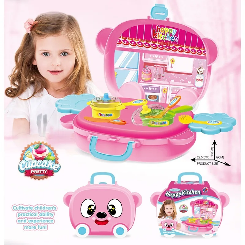 

Children Play House Kitchen Toy GIRL'S Makeup Dresser Boy Tool Doctor Set Cooking Tableware Suitcase