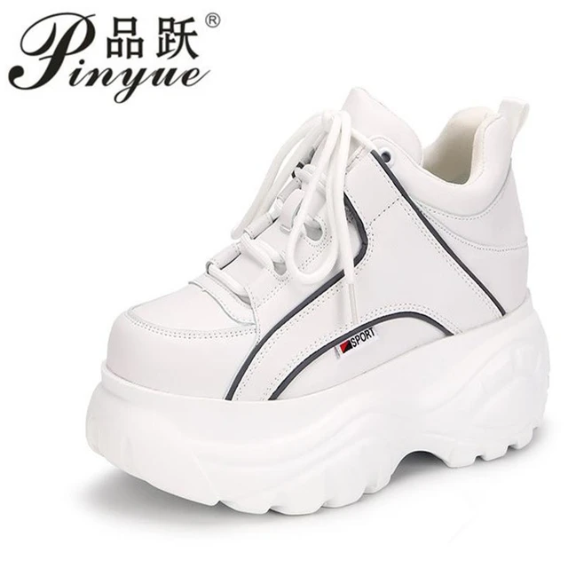 Zapatos de piel auténtica con plataforma para mujer, zapatillas informales  de imitación, de lujo, ST487 ST488 - AliExpress