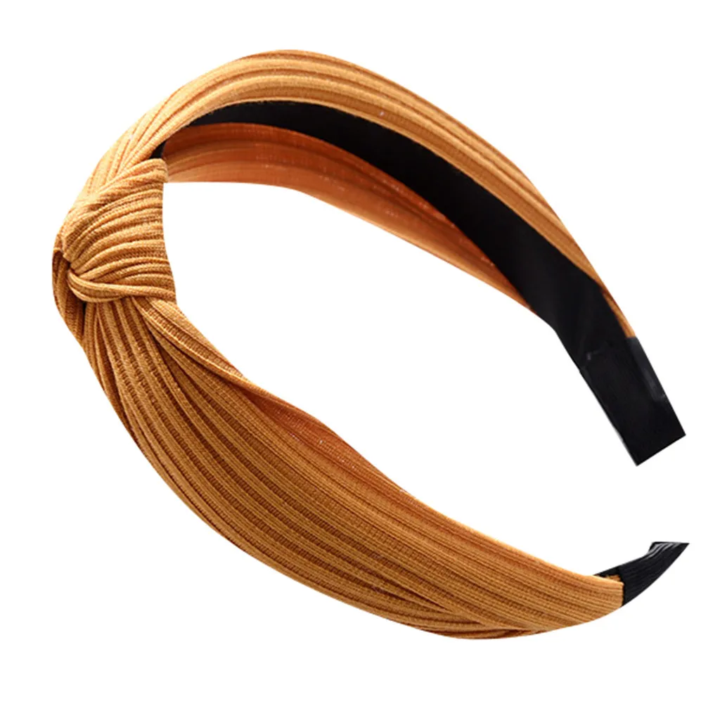 

Women Solid wild hair accessories women's solid color fabric knotted hook hook wide side hairband headband hair band headwear FC