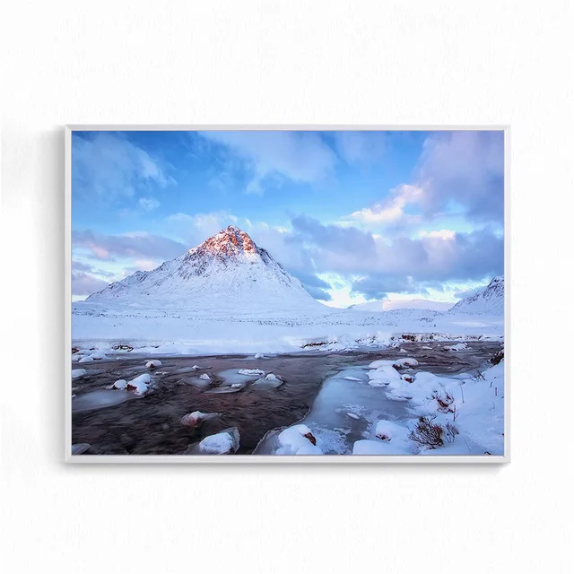 Золотой Wall Art китайский пейзаж плакат с изображением заснеженной горы живопись облако Природный Пейзаж Плакат Декор в гостиную Спальня художественные фотографии - Цвет: Золотой