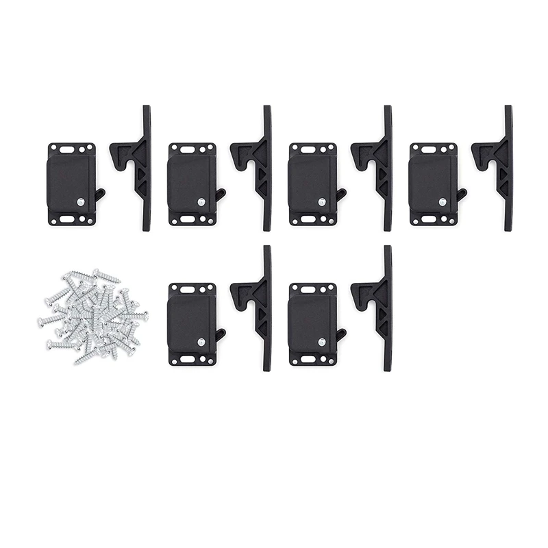 

6 Pairs of Caravan Drawer Lock 5-Pound Cabinet Door Lock Push Lock Push Latch Grab for RV Trailer Caravan Cargo Trailer