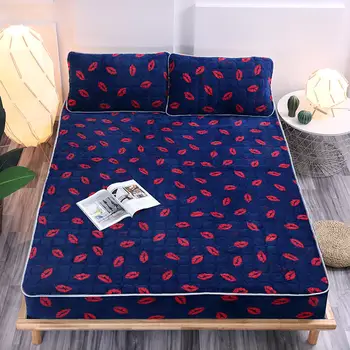 

Flannel Mattress Cover Protector Bed Cover with Elastic Band Coral Fleece Topper Pad Soft Fitted Sheet