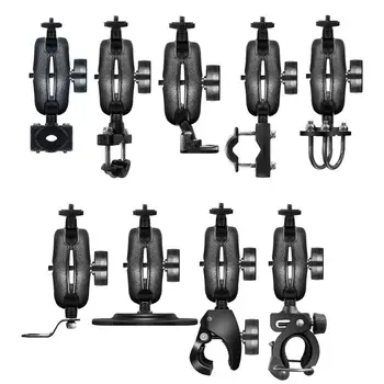 

1Set Motorcycle Handlebar Bike Rail Mount Base Claw Clamp with 1 inch Rubber Ball Double Socket Arm for Gopro SLR Camera