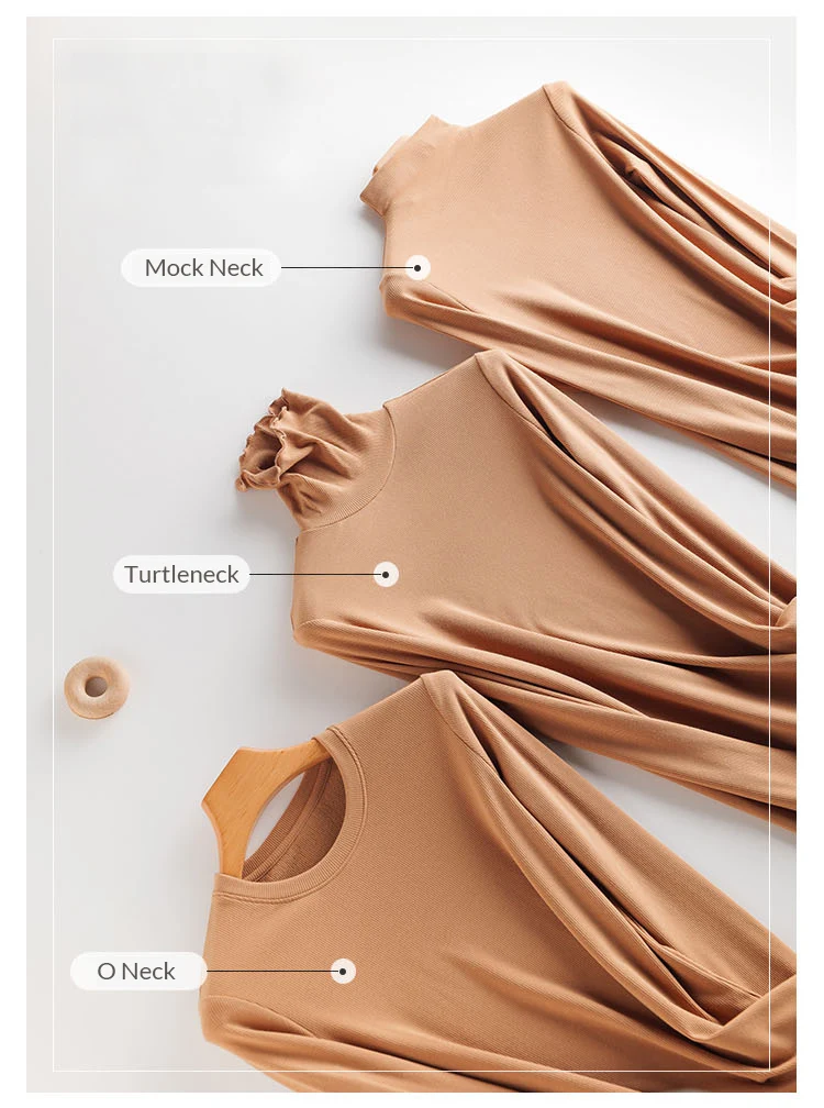 SuyaDream Women Bottoming T Shirt Real Silk Blend Long Sleeves Solid Basic Shirt 2021 Autumn Winter Turtleneck Top