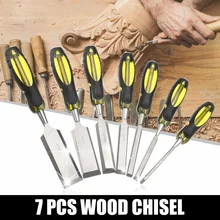 6/10/12/19/25/32/38 мм хром-ванадиевая сталь Сталь долото для дерева с деревянной ручкой деревообрабатывающий инструмент комплект с сумкой для хранения 7 шт