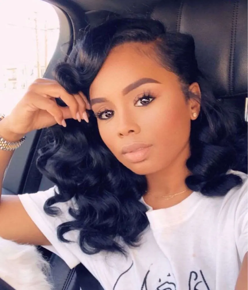 Peruvian Loose Wave Curly Human Hair Frontal Wig photo review