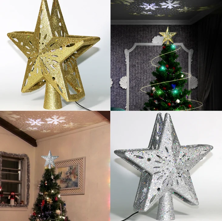 

Christmas LED Tree Topper Decor Light Christmas Tree Top Five-pointed Star Flashing Color Light Post For Party Halloween LF780