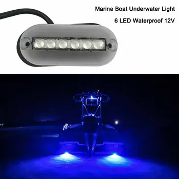 

3W Blue LED Underwater Transom Marine Boat Lights 12V 6LED Waterproof 1x Useful