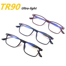 Ультралегкие Tr90 винтажные прямоугольные очки для чтения для мужчин и женщин, мужские и женские очки для дальнозоркости, диоптрия 1,0-4,0