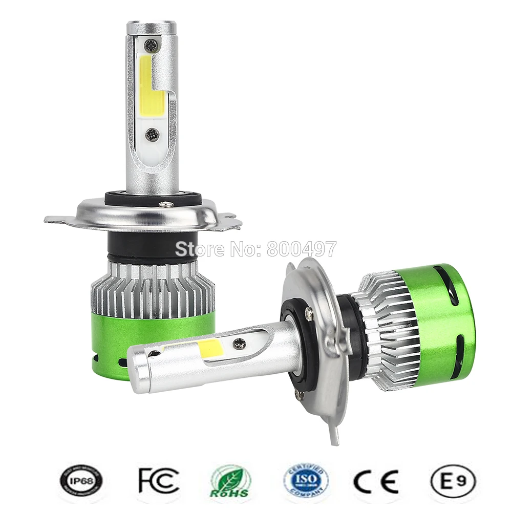 

New H4 P43t 9003 HB2 LED COB High Power 48W 3600lm Super White Waterproof IP68 Headlight Fog Light Running Light Kit