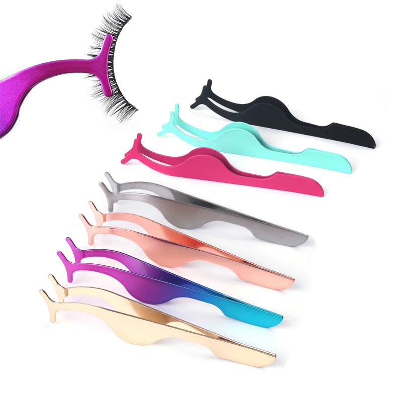 

NEWCOME False Eyelashes Tweezers Eyelash Extension Curler Nipper Clip Clamp Fake False Eyelashes Applicator Makeup Forceps Tools