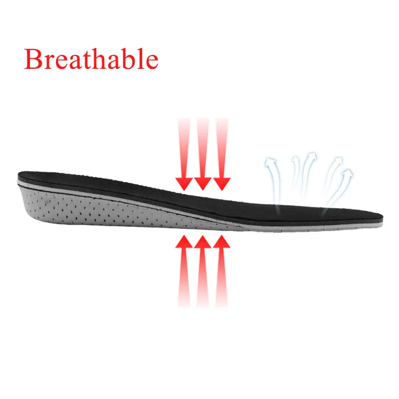 Memory Foam Insoles Height Increase Insoles Half Shoe Pads Men Women Breathable Memory Foam Heel Lifting Inserts 2.5-4.5cm Invisible Heightening Pad