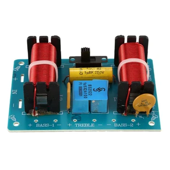 

Treble Bass 3 Way Frequency Divider Speaker Audio Crossover Filters Board DIY