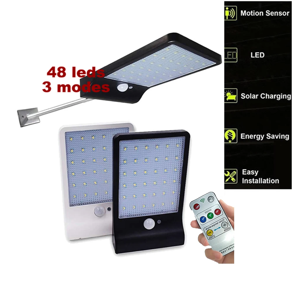 

48 leds 3in1 solar Motion Sensor light solar path light outdoor garden lampada solar garden lamp remote garden-yard-solar-light-