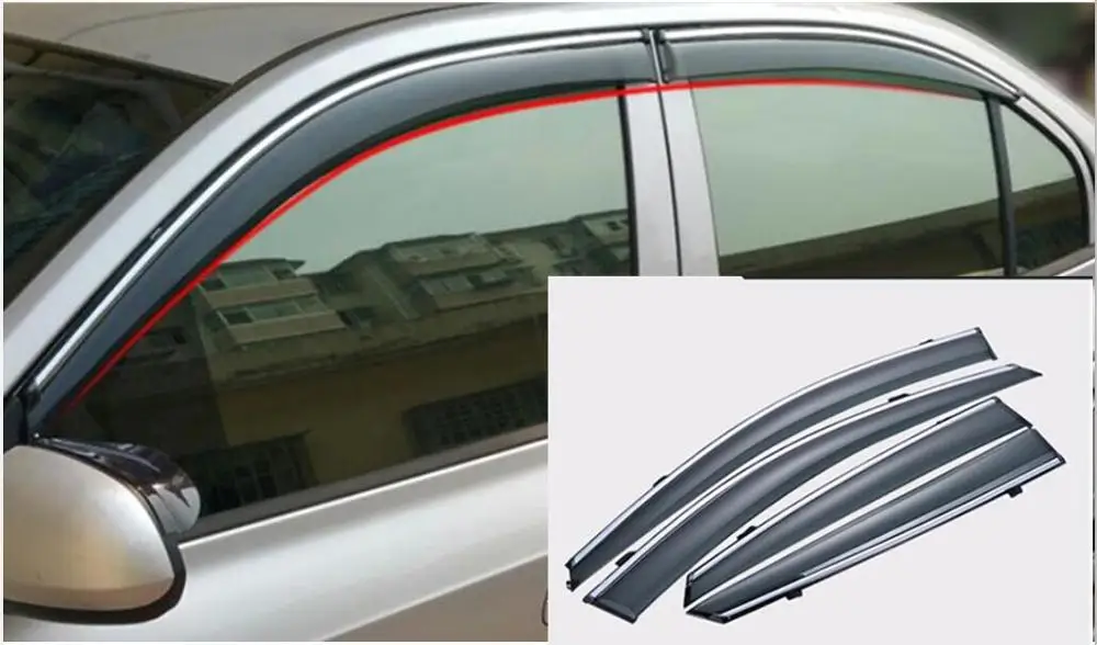 Для hyundai Elantra 2006-2011 хромированный автомобильный солнцезащитный козырек, защита от дождя, Защита от Солнца/дождя, автомобильные аксессуары