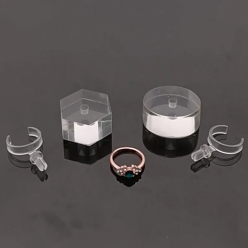 New Creativity Clear Acrylic Ring Display Stand Jewelry Showcase Ring Organizer Holder Jewellery Stands Cases Photography Props