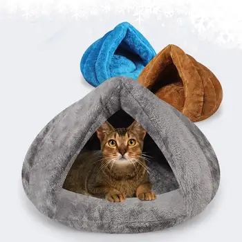 

Pet Thicken Beds Mats Pads Solid Sleeping Bag Winter Warm Cave Igloo Basket House Kitten Soft Cozy Indoor Cushion Kennel