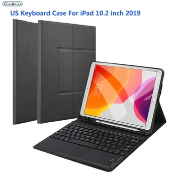 

Bluetooth Keyboard Leather Cases For iPad 10.2 inch 2019 Full Protection Flip Stand Wireless Keyboard Cover for iPad 10.2 Tablet