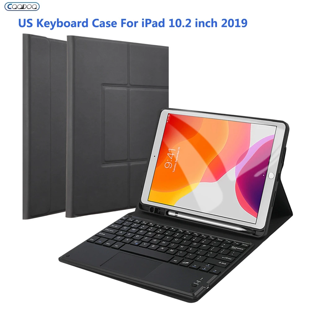 Кожаный чехол с Bluetooth клавиатурой для iPad 10 2 дюймов 2019 полная защита откидной