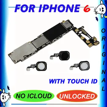 

Original unlocked for iphone 6 Motherboard With Touch ID fingerprint Logic boards 16g 64g 128g icloud unlock main mother board