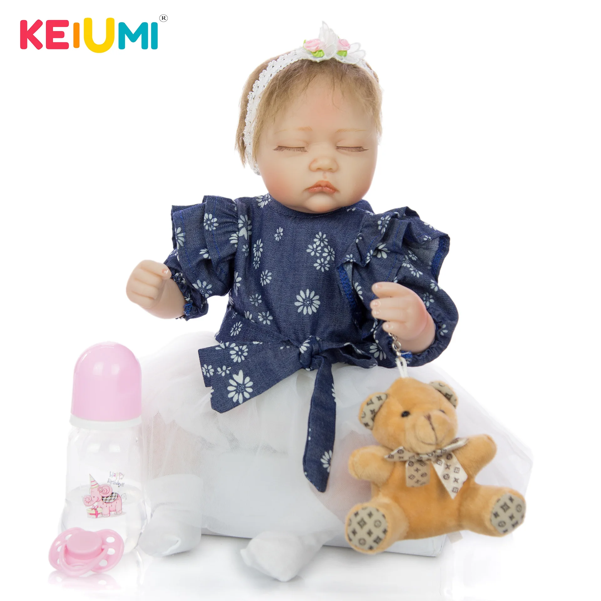 

Keiumi 17-Inch Reborn Baby Doll Reborn Baby Soft Silicone Model Infant Hot Selling