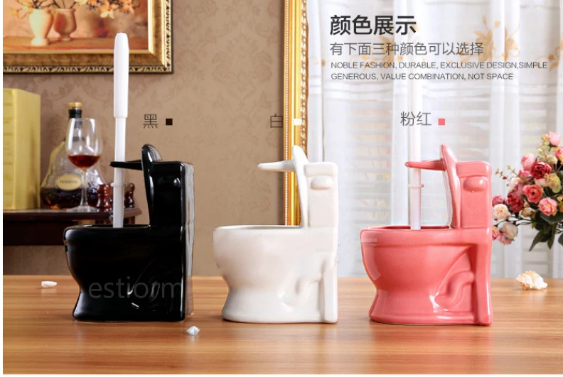 Ceramic Toilet Bowl Brush Set Long Handle - Js3337-4