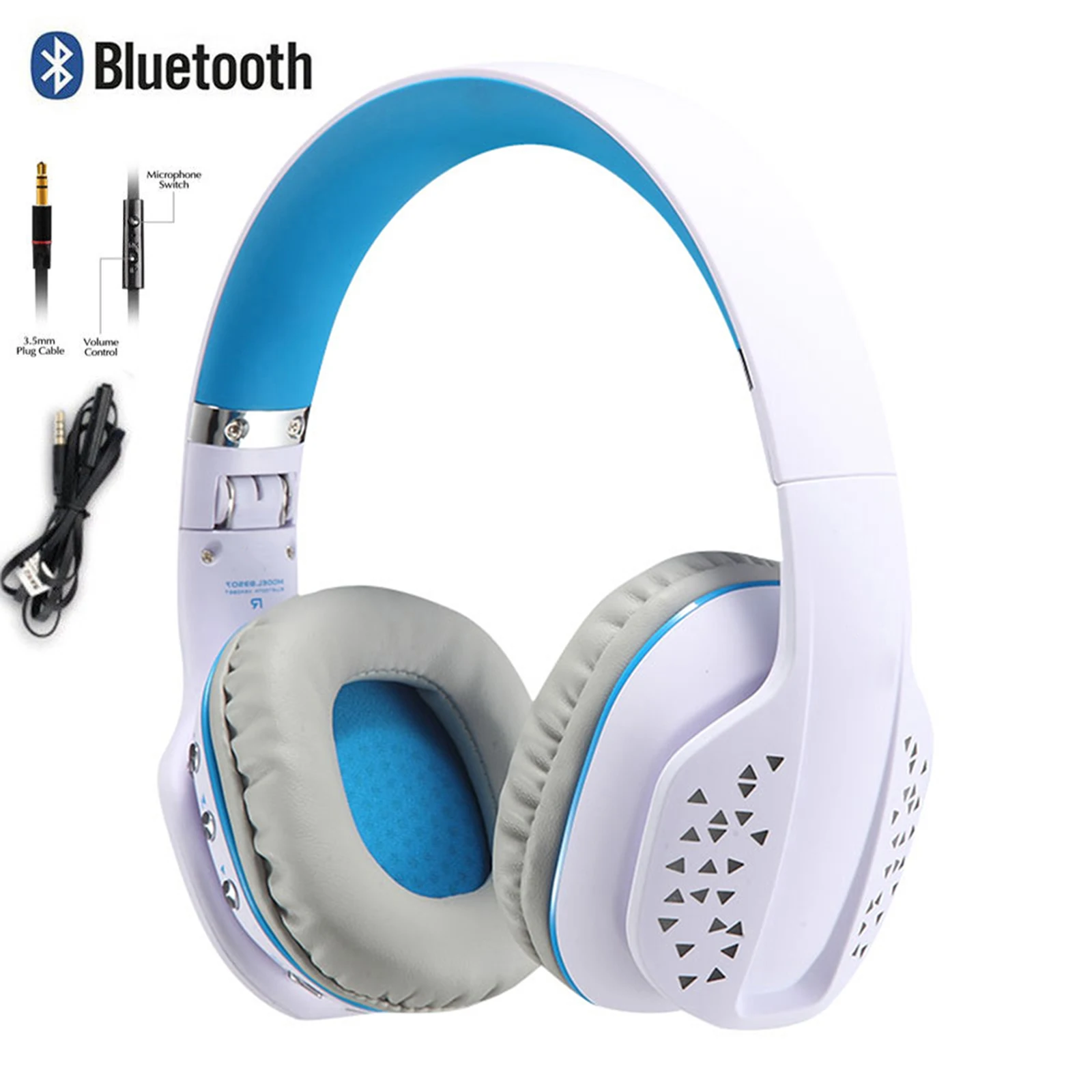 Wireless Bluetooth Headphones with Noise Cancelling Mic Over Ear Stereo Earphones Hi-Fi Foldable Headphone for PC Laptop | Электроника