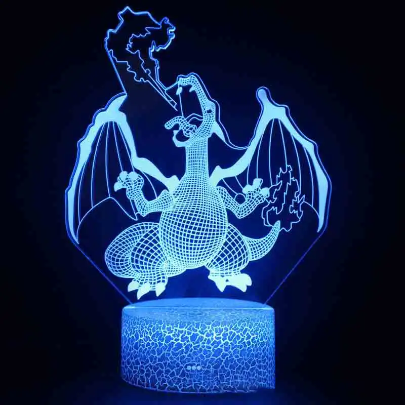 Новинка TAKARA TOMY Pokemon Charizard Ash Ketchum 3D 16/7 цветной светодиодный светильник креативный