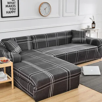 

Sofa Covers for Living Room 1/2 Pieces Geometric Plaid Sectional Couch Cover Set Stretch Sofa Slipcover 1/2/3/4 Seater
