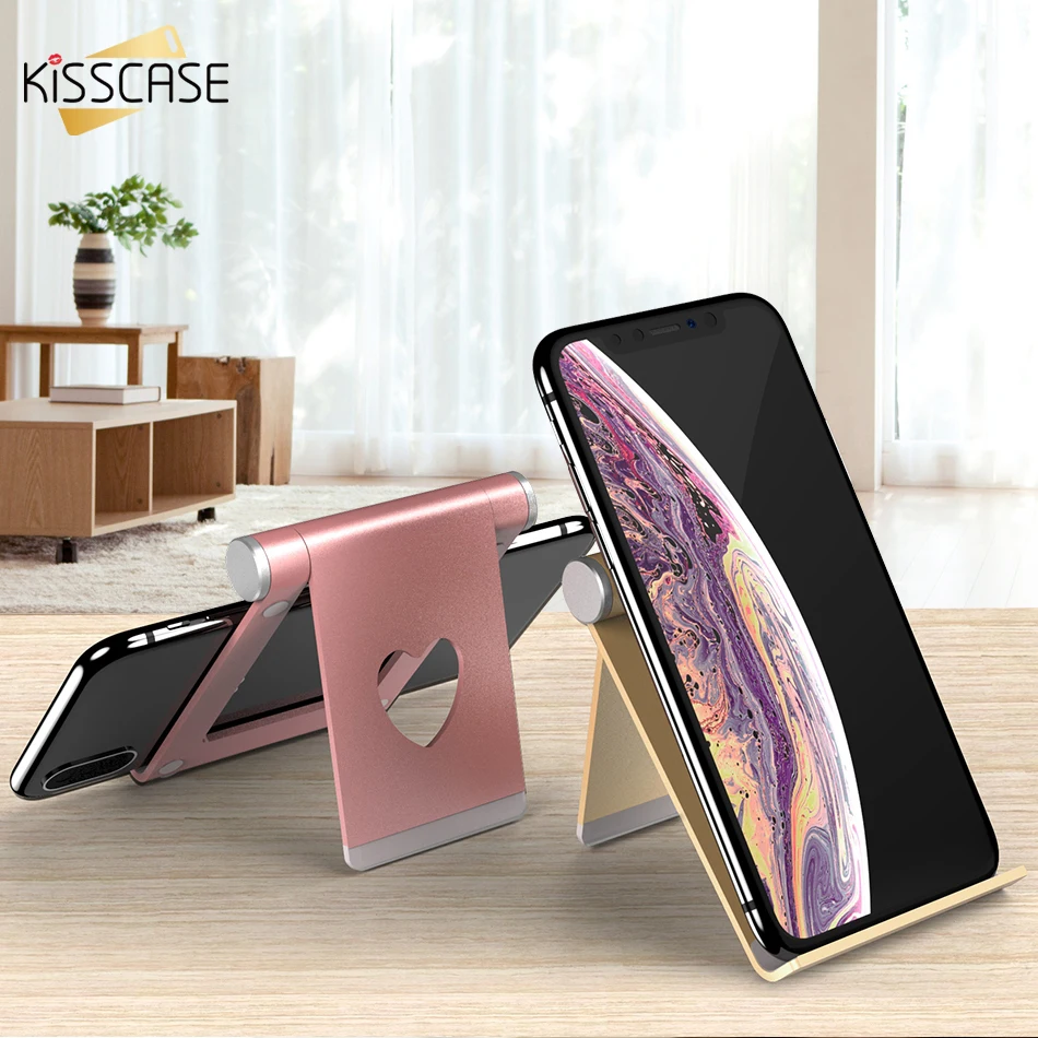 KISSCASE Schreibtisch Metall Telefon Halter Stehen Für iPhone 11 Samsung Xiaomi Tablet Ständer Lieb