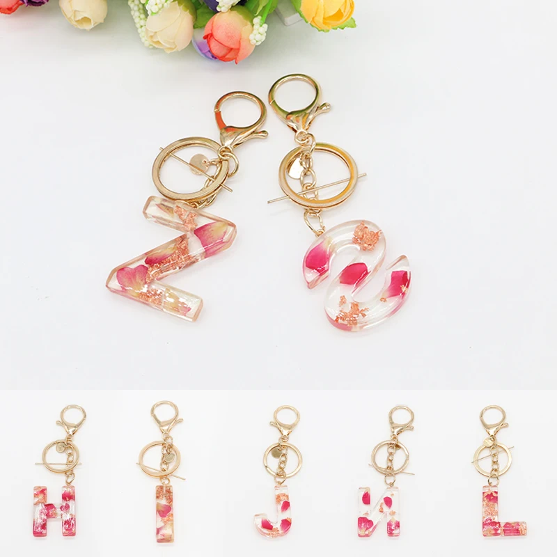 Letter Pendant Keychains Resin Key Chains Rings For Women Cute Car Acrylic Glitter Keyring Holder Charm Bag Couple Gifts | Украшения и