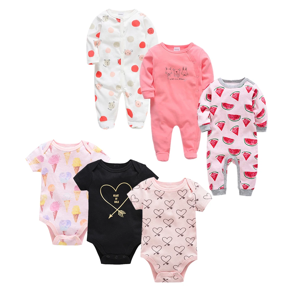 

6 PCS/LOT Newborn Baby Clothing 2019 New Fashion Baby Boys Girls Clothes 100% Cotton Baby Bodysuit Long Sleeve Infant Jumpsuit