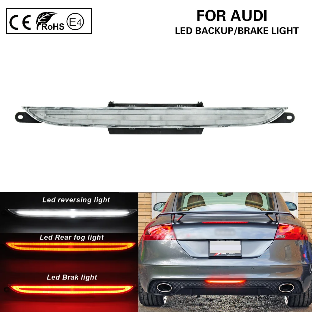 

Multi Function Clear LED brake light+Rear Fog Light/Running Driving light+backup/reversing light For AUDI TT TTS TTRS