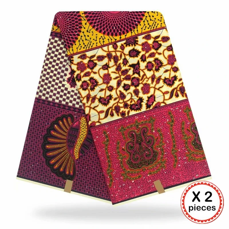 Африканская восковая ткань с принтом Хлопок Шитье Анкара африканская ткань 12 ярдов Нигерия Гана ткань для DIY свадебного платья 91635