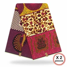 Африканская восковая ткань с принтом Хлопок Шитье Анкара африканская ткань 12 ярдов Нигерия Гана ткань для DIY свадебного платья 91635