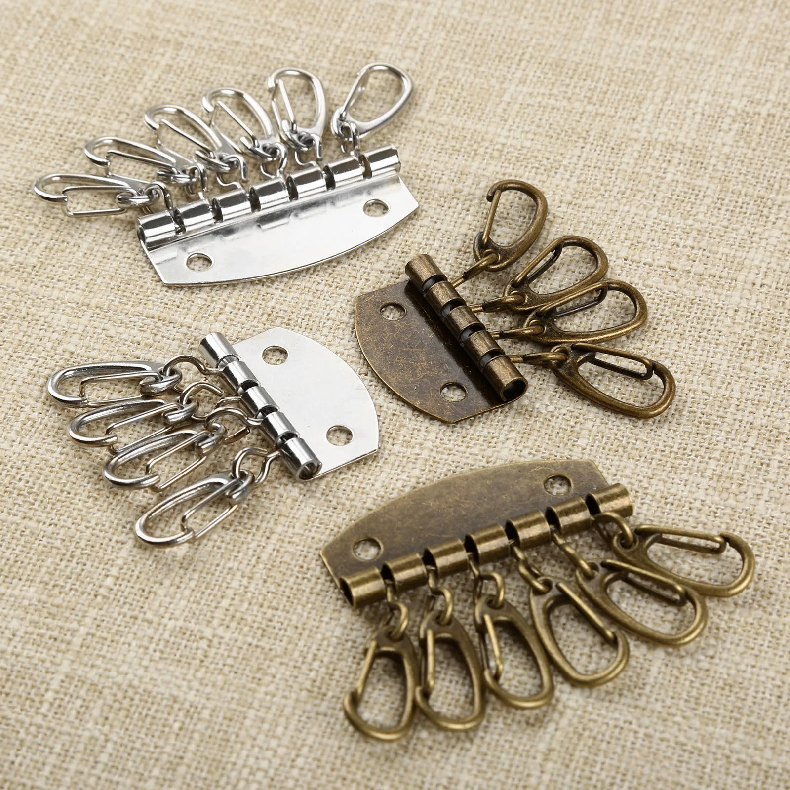 5pcs Compact Key holder Wallet Row Chain 4-6 Hooks Handmade Leather Craft Hardware DIY Accessories | Дом и сад