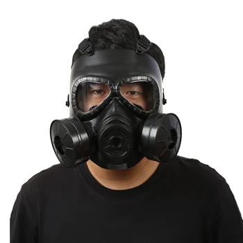 

Military Gaming Protective Helmet Gas Mask Equipped Hot Double Fans for CS Paintball Military Tactical Army Head Face Protector