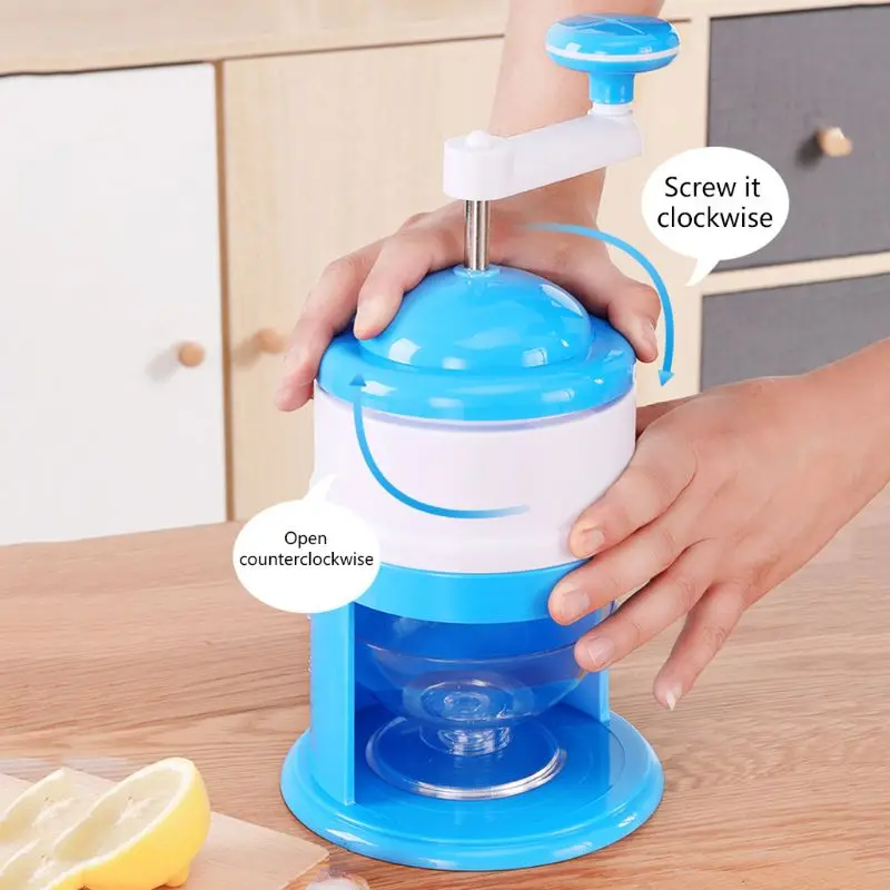 DIY Handle Portable Manual Ice Crusher Ice Slush Maker Home Snow Cone Ice Block Making Ice Shaver with Ice Bag 3