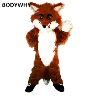 

New Style Cosplay Dark Brown Adults Husky Long Fur Wolf Mascot Costume Fursuit Animal Cosplay Animal Dress