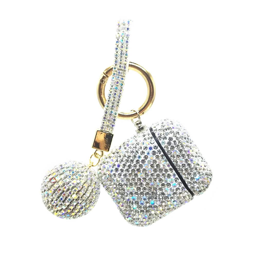

Wireless Bluetooth Earphones Cases For Apple Airpods Diamond Cover Earphone Accessories Charging Box Protector With Keychain