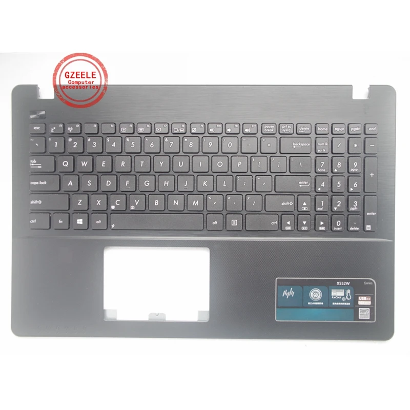 Tampa Superior do Palmrest do Portátil para Asus X550c K550 A550c A550vb Y581c X550 K550jk Fx50j Y581cl X552w W50j Teclado da Interface do Usuário dos Eua Novo - Imagem 2