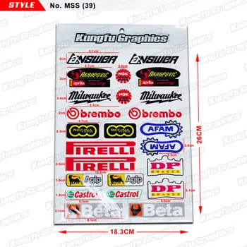 

KUNGFU GRAPHICS Micro Sticker Sheet Dirt Bike Decals Waterproof Stickers for Auto Car Truck Helmet Skateboard Motorbike 18*26cm