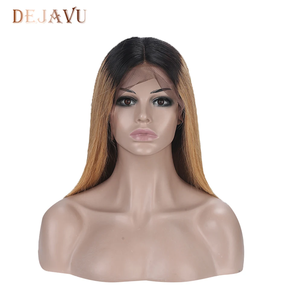 US $71.83 Dejavu Straight Ombre Lace Front Wig Remy Colored 134 Lace Front Wig 2 Tone Human Hair Wig Brazilian Straight Wig Human Hair