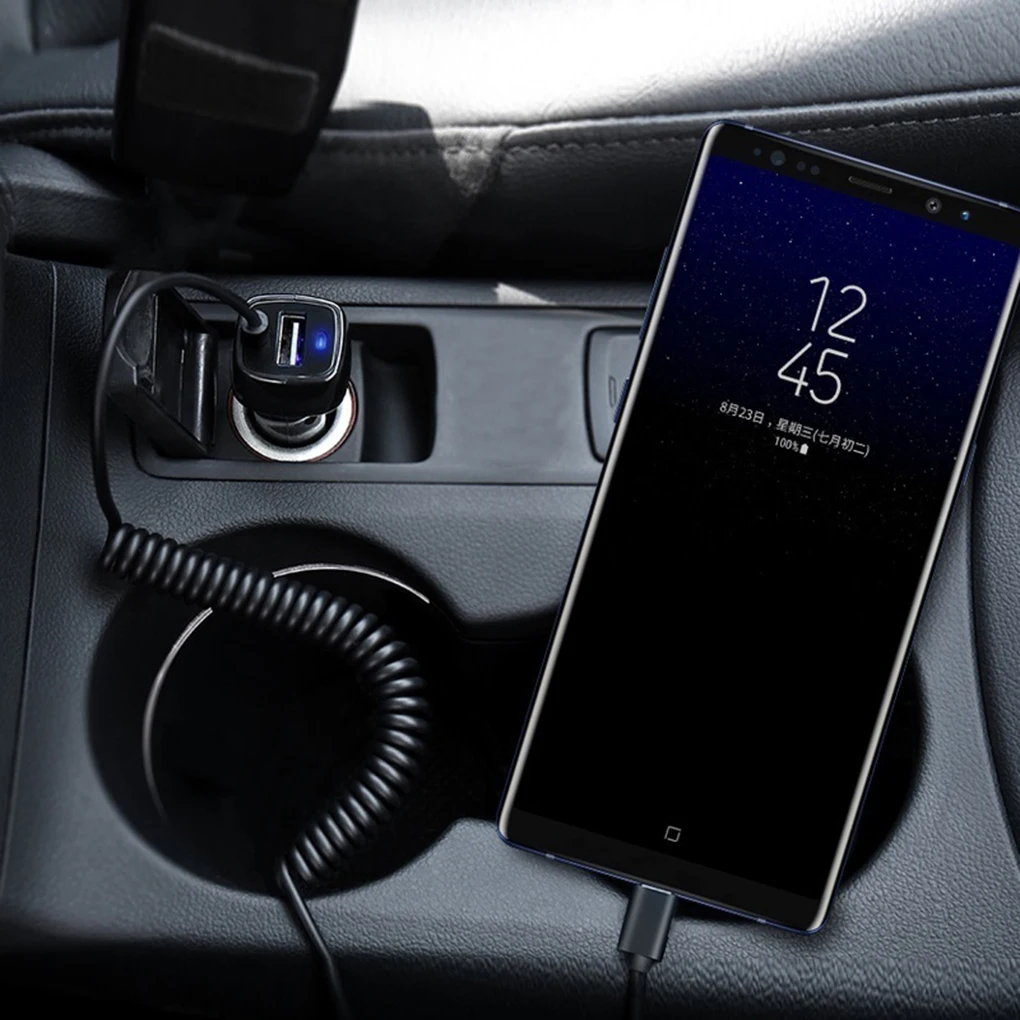 Кабель type C для быстрой зарядки телефона Автомобильное USB зарядное устройство для быстрой зарядки с выдвижным кабелем для Xiaomi для iPhone X для huawei