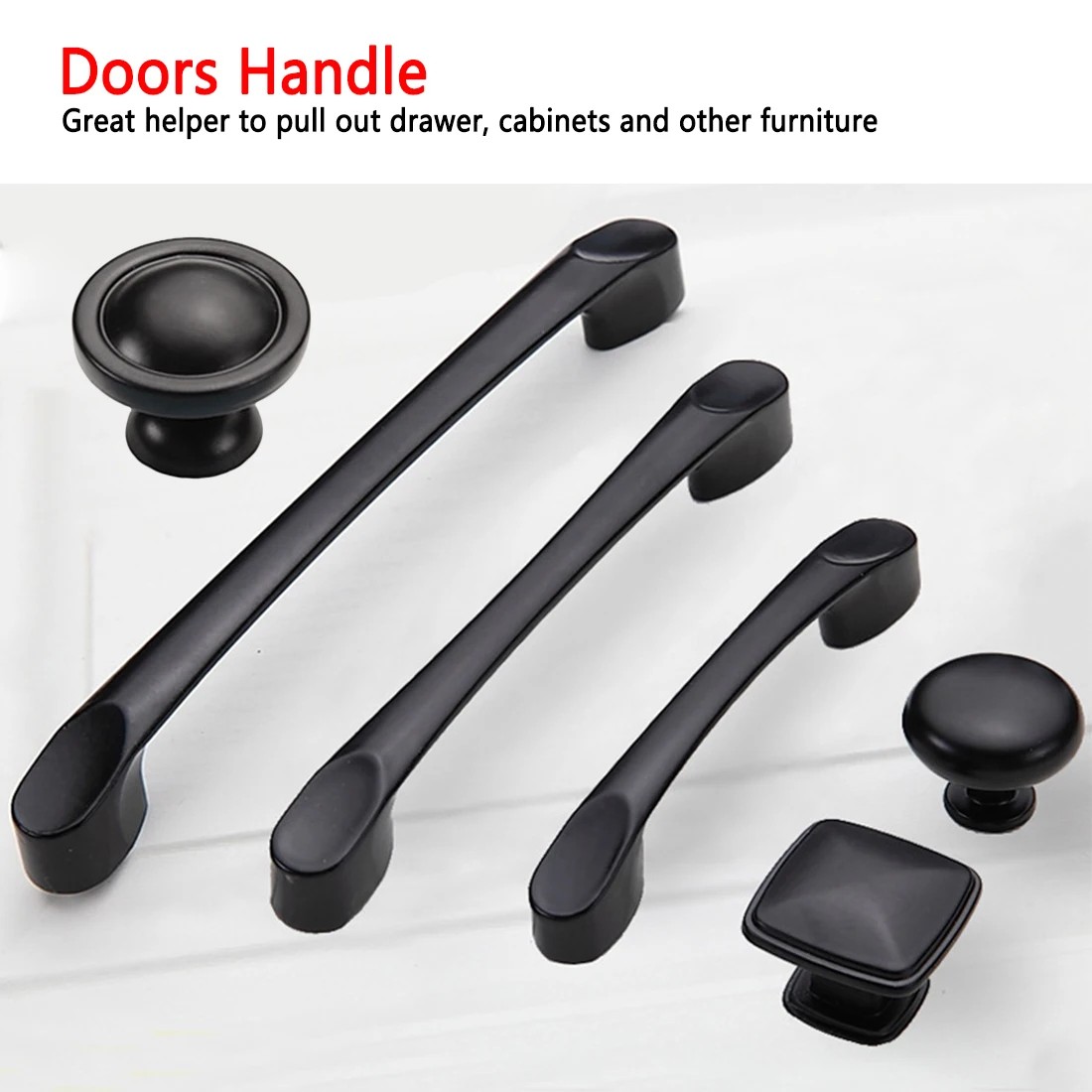 Ручка двери шкафа из алюминиевого сплава матовая черная ручка шкафа ...