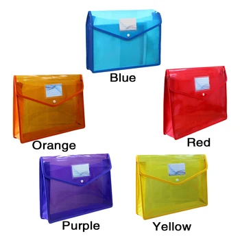 

A4 School Button Portable Waterproof Stationery Large Capacity Storage Lightweight Folder Test Paper Document Holder File Bag